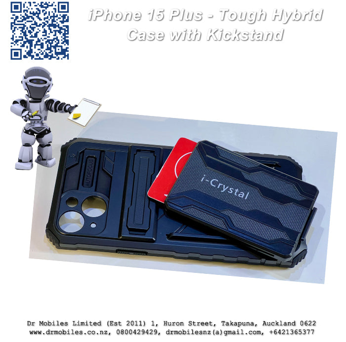 Apple iPhone 15 Plus Hybrid Tough Case with Kickstand