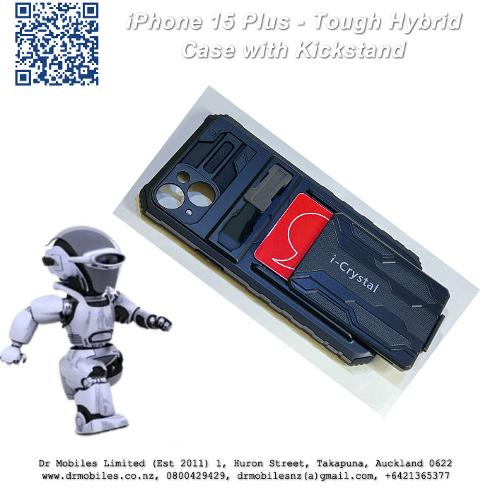 Apple iPhone 15 Plus Hybrid Tough Case with Kickstand