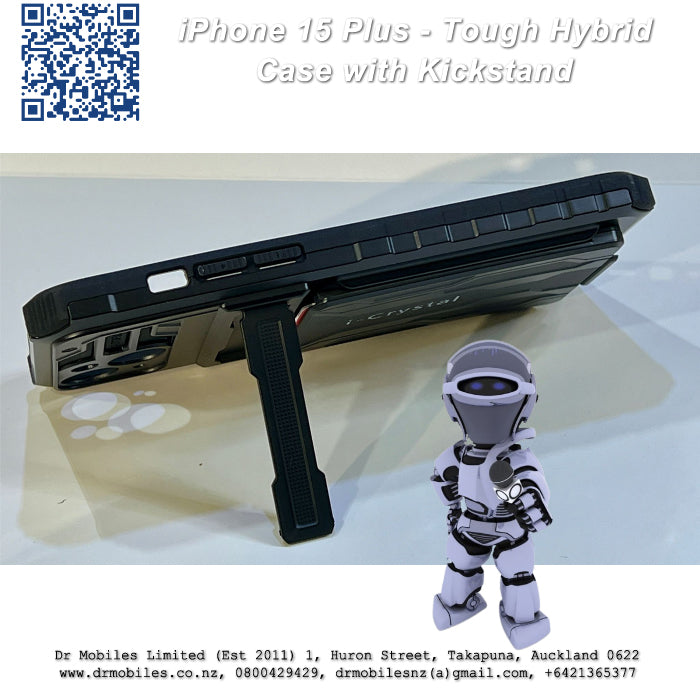 Apple iPhone 15 Plus Hybrid Tough Case with Kickstand