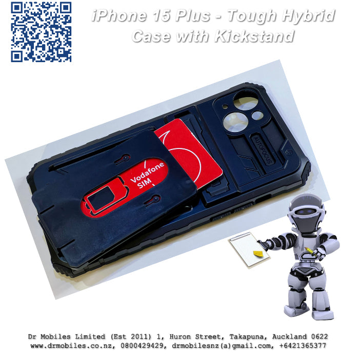 Apple iPhone 15 Plus Hybrid Tough Case with Kickstand