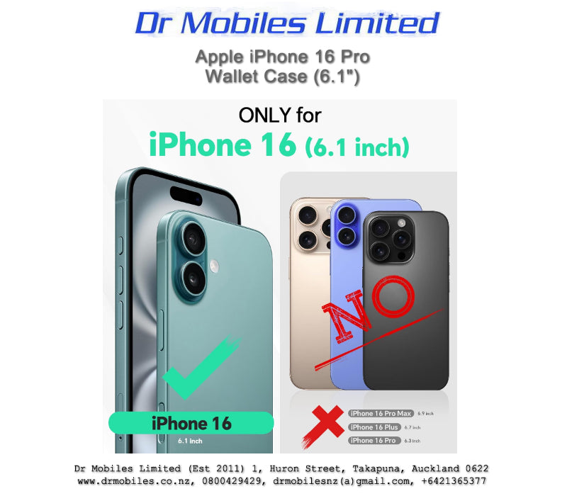 Apple iPhone 16, 6.1" Wallet Case (Blue)