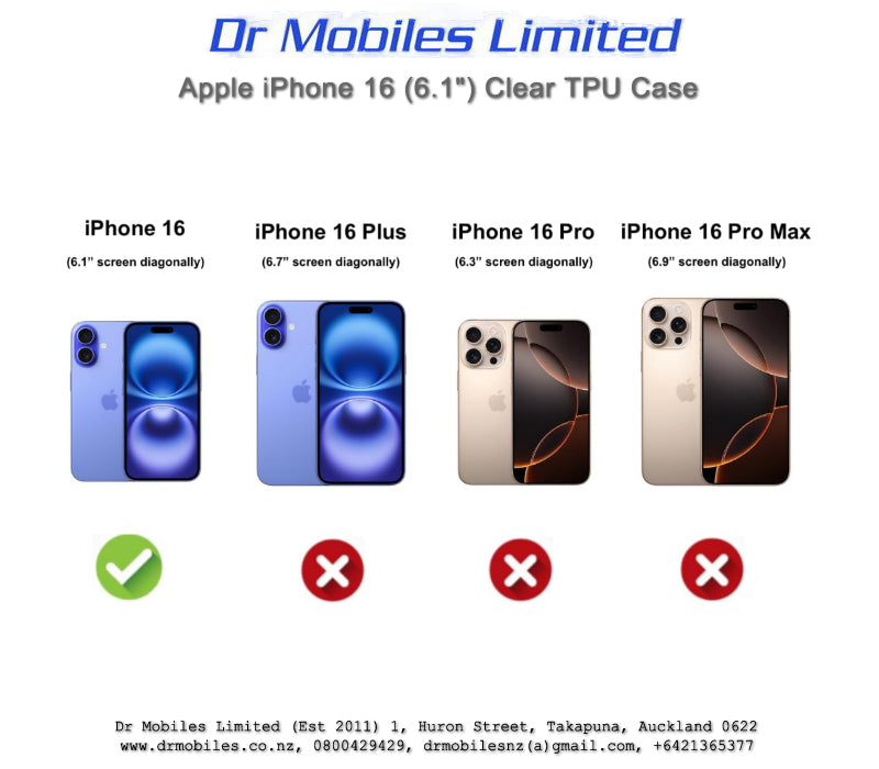 Apple iPhone 16 (6.1") Soft TPU Protective Case