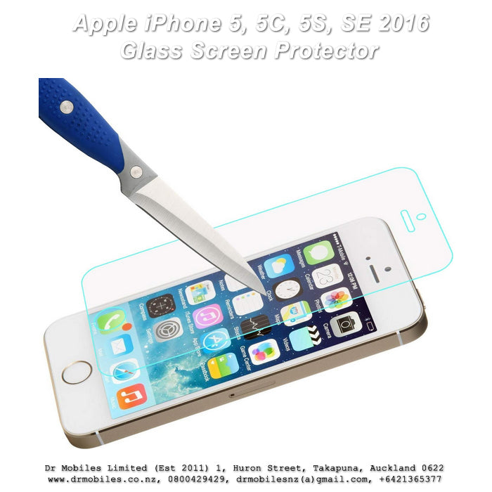 iPhone 5, 5C, 5S, 5 SE Glass Screen Protector 9H Hardness Rating