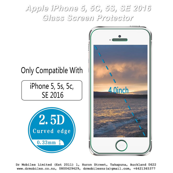 iPhone 5, 5C, 5S, 5 SE Glass Screen Protector 9H Hardness Rating