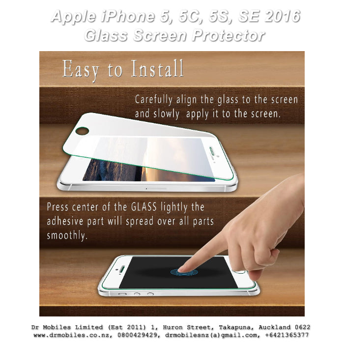 iPhone 5, 5C, 5S, 5 SE Glass Screen Protector 9H Hardness Rating