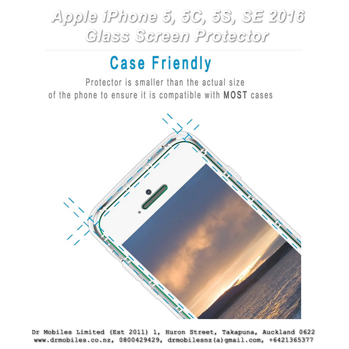 iPhone 5, 5C, 5S, 5 SE Glass Screen Protector 9H Hardness Rating