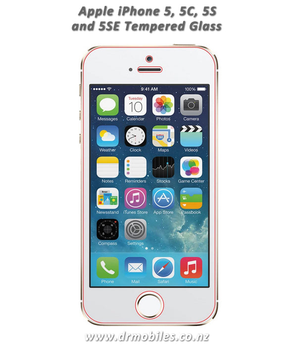 Apple iPhone 5, 5c, 5S, 5SE, iPod Touhc 6th/7th Gen screen Protector Tempered Glass