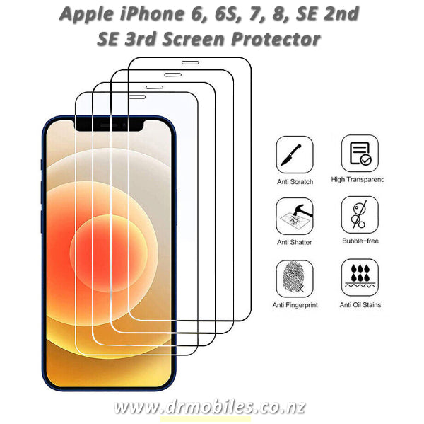 Apple iPhone 6, 6S, 7 and 8 Screen Protector Tempered Glass