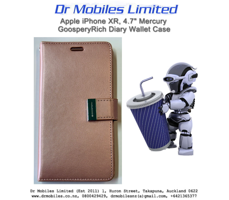 Apple iPhone XR, 4.7" Mercury Goospery Rich Diary Wallet Case