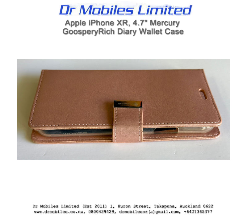 Apple iPhone XR, 4.7" Mercury Goospery Rich Diary Wallet Case