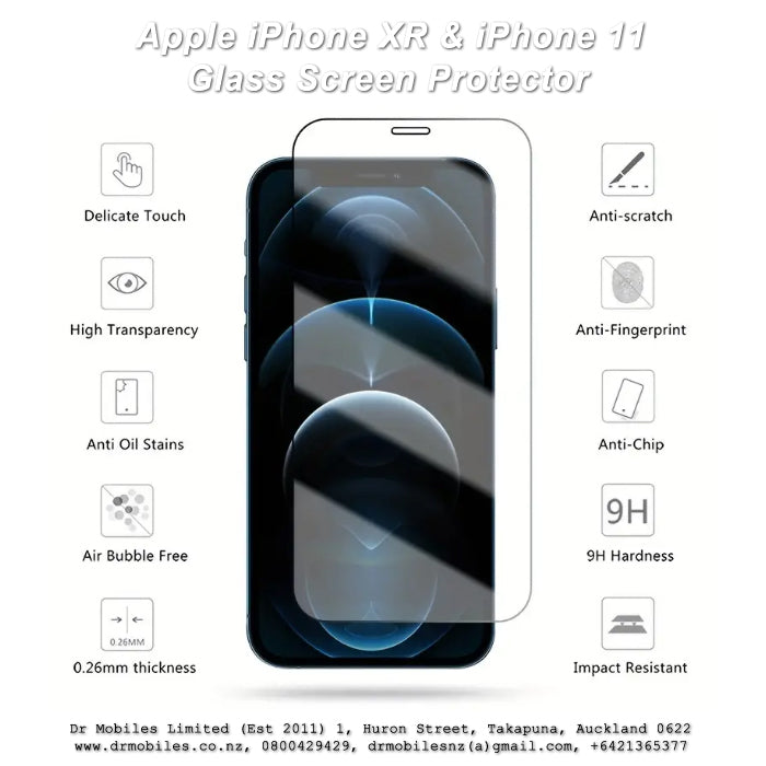 iPhone XR or iPhone 11 Glass Screen Protector 9H Hardness Rating