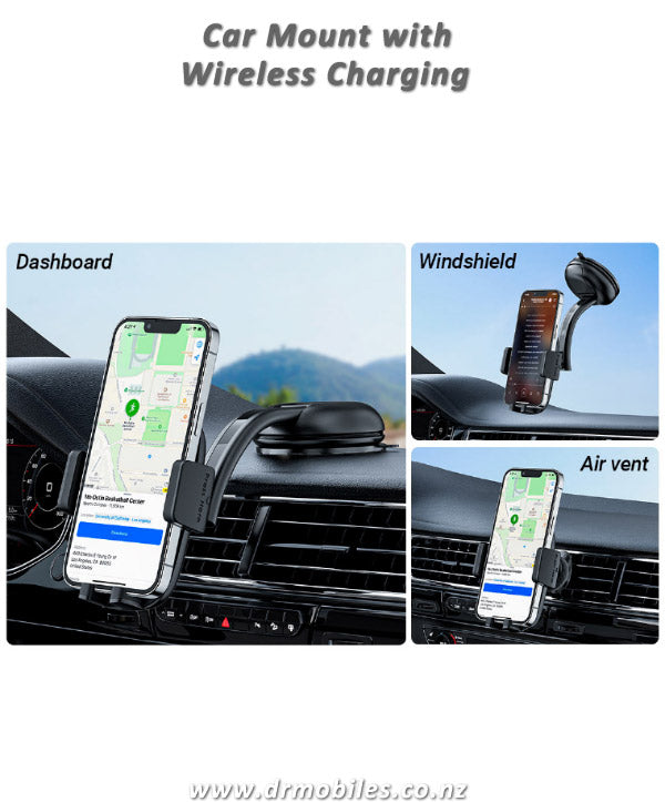 In-Car Wireless Charger with Phone Mount - Acefast D5