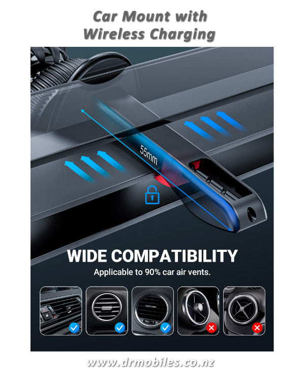 In-Car Wireless Charger with Phone Mount - Acefast D5