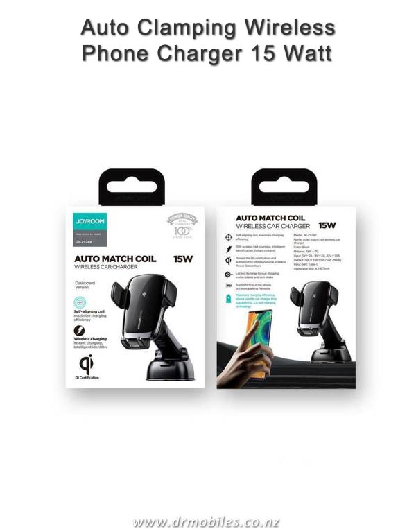 Auto Clamping Phone Holder with Wireless Qi Charging - AceFast JR-ZS248, MegSafe