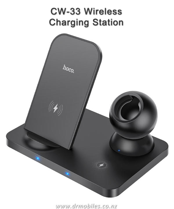 Compact 3-in-1 Wireless Charger Hoco CW33 for iPhone and Apple Watch 8