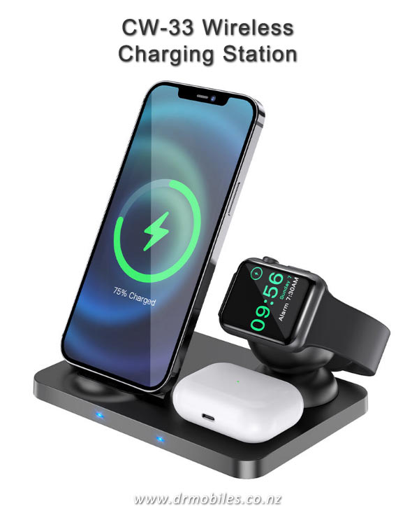 Compact 3-in-1 Wireless Charger Hoco CW33 for iPhone and Apple Watch 8