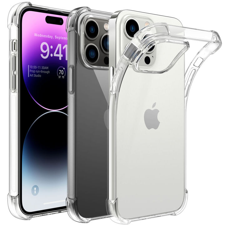 iPhone 14 Pro Max Clear Soft TPU Case Anti Drop