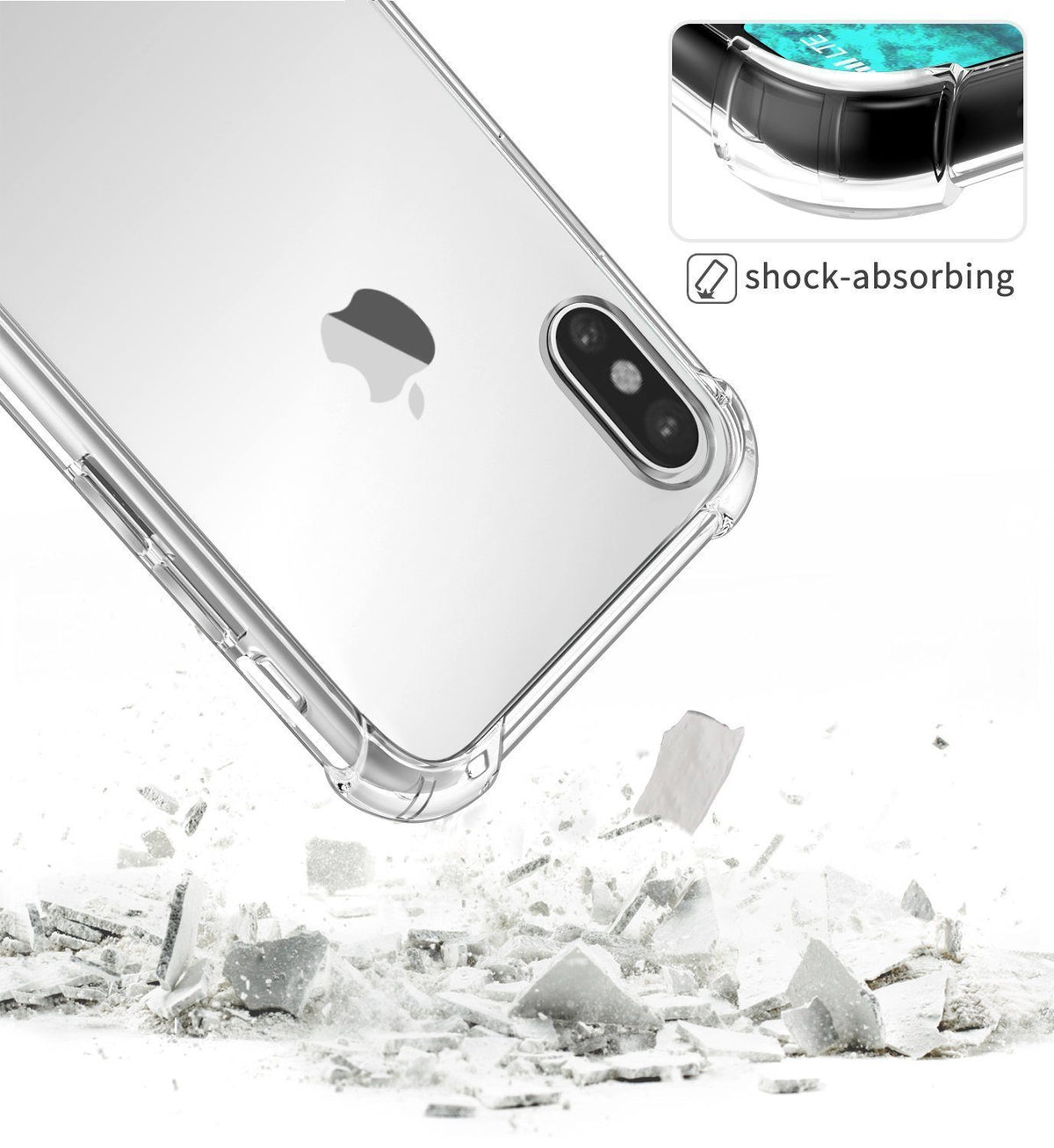 iPhone X/XS Clear Soft TPU Case Anti Drop