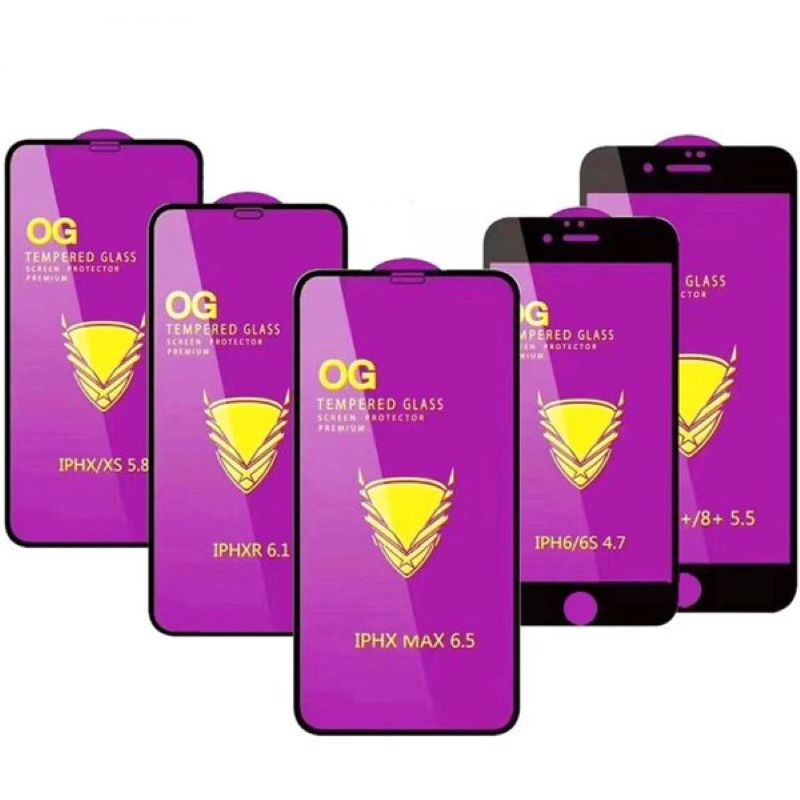 For iPhone 7/8 Black  9H Full Coverage Tempered Glass Screen Protector (OG)