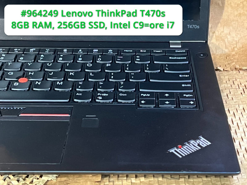 Lenovo Think Pad T470s, 8GB RAM, 256GB SSD, Core i7, used laptop computer