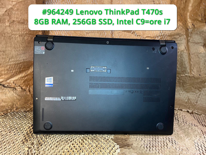 Lenovo Think Pad T470s, 8GB RAM, 256GB SSD, Core i7, used laptop computer