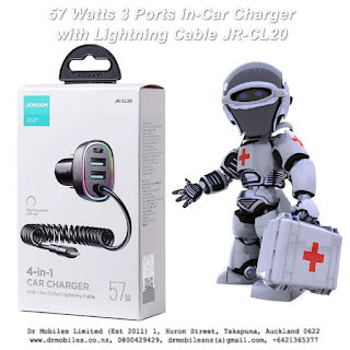 57 Watt 3 Ports Fast Car Charger with Lightning Cable - CL20