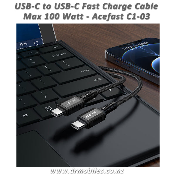 USB-C to USB-C 60W Fast Data/Charging Cable, Acefast C1-03
