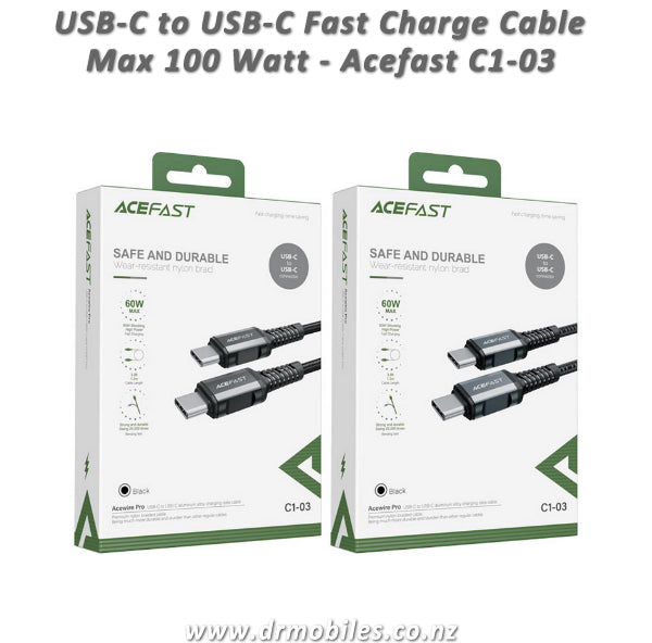 USB-C to USB-C 60W Fast Data/Charging Cable, Acefast C1-03