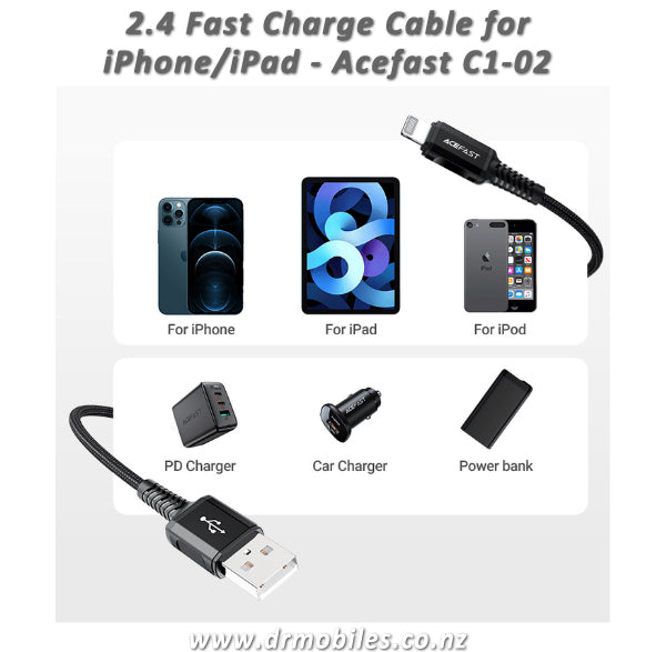 Fast Charge USB-A to Lightning Cable - Acefast C1-02