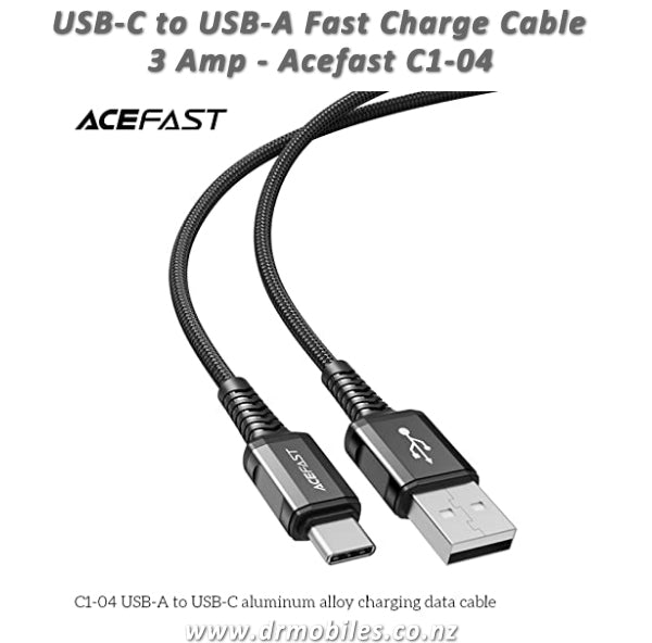 USB-A to USB-C Fast Charge/Data Cable [AceFast C1-04]
