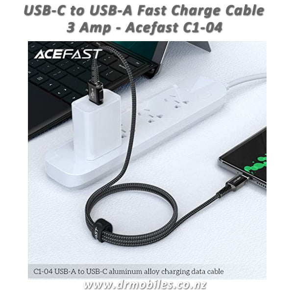 USB-A to USB-C Fast Charge/Data Cable [AceFast C1-04]