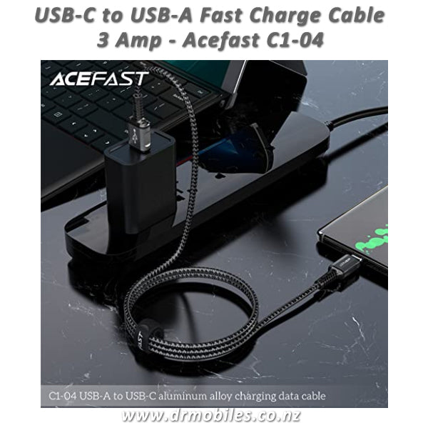 USB-A to USB-C Fast Charge/Data Cable [AceFast C1-04]