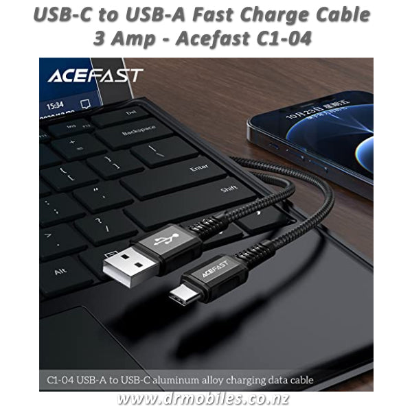 USB-A to USB-C Fast Charge/Data Cable [AceFast C1-04]