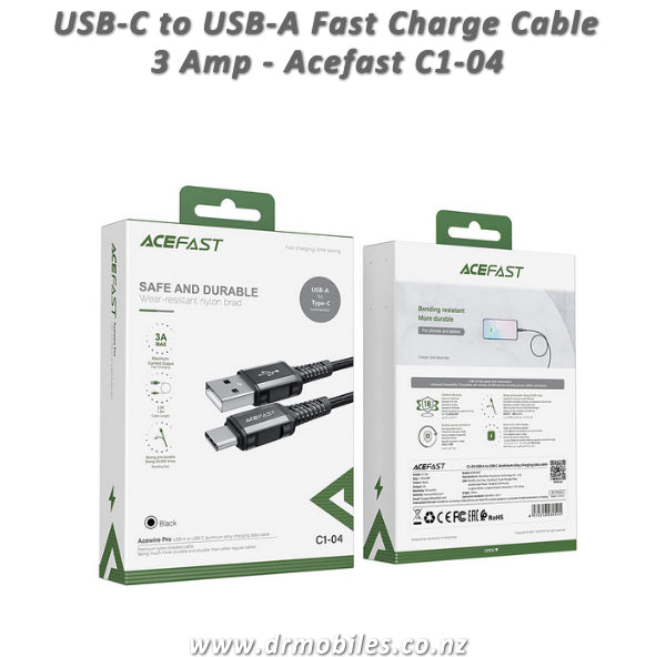 USB-A to USB-C Fast Charge/Data Cable [AceFast C1-04]