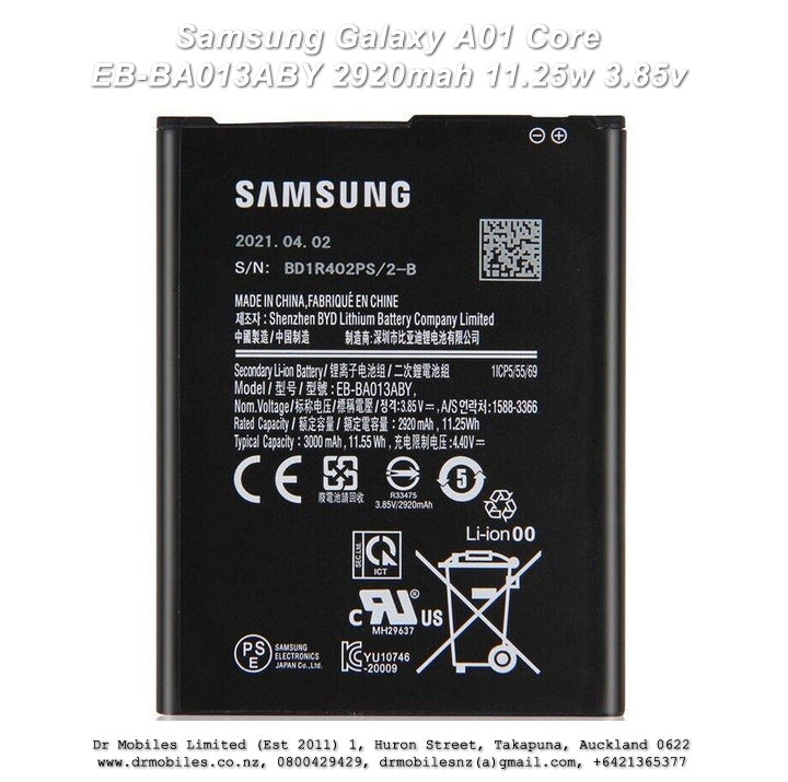 Original Battery for Samsung A01 Core EB-BA013ABY 2920mah 11.25w 3.85v