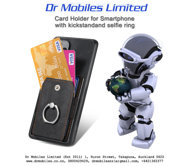 Smartphone Credit Card Holder with Selfie-Ring with Magnet