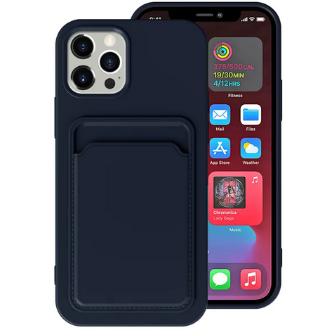 Card Holder Silicone Case for iPhone Black