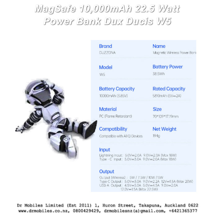 MagSafe 10,000mAh 20W Power Bank DUZZONA, W5