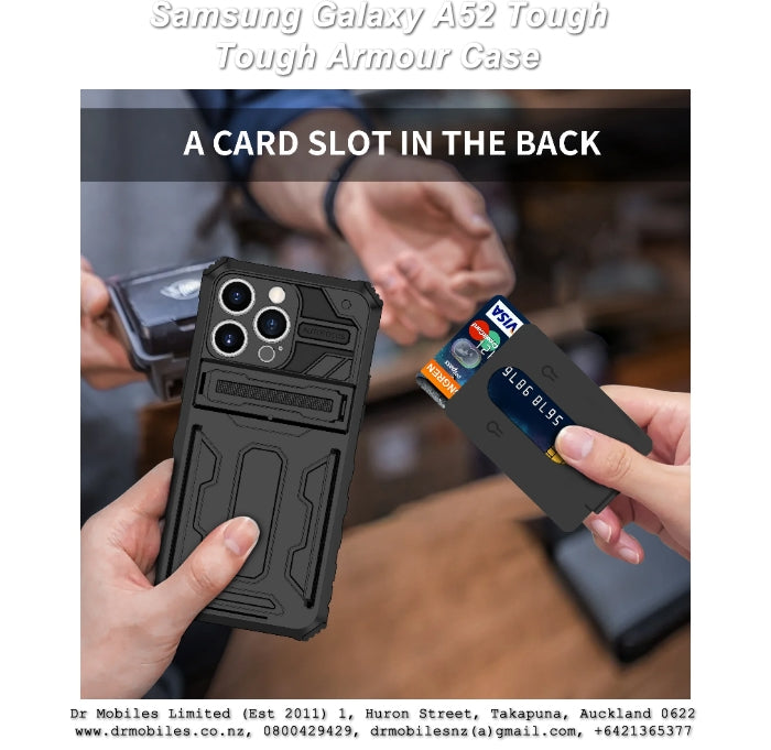 Samsung Galaxy A52 Tough Techtical Phone Case with Kickstand and credit card holder