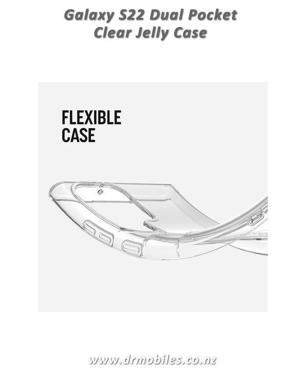 Galaxy S22 - Dual Pocket Jelly Clear Case TPU - Mercury Goospery Mobile Case