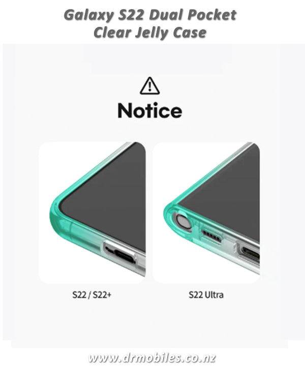 Galaxy S22 - Dual Pocket Jelly Clear Case TPU - Mercury Goospery Mobile Case