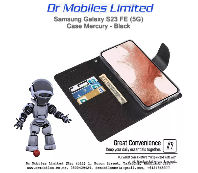 Mercury Goospery Samsung Galaxy S23 FE (5G) Canvas Case Shockproof - Black