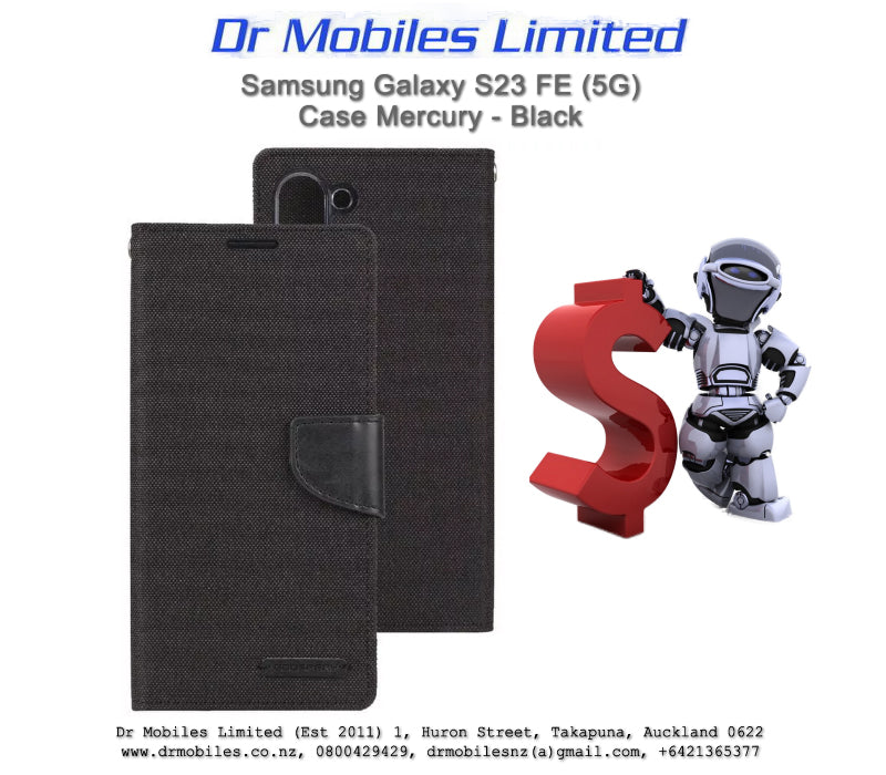 Mercury Goospery Samsung Galaxy S23 FE (5G) Canvas Case Shockproof - Black