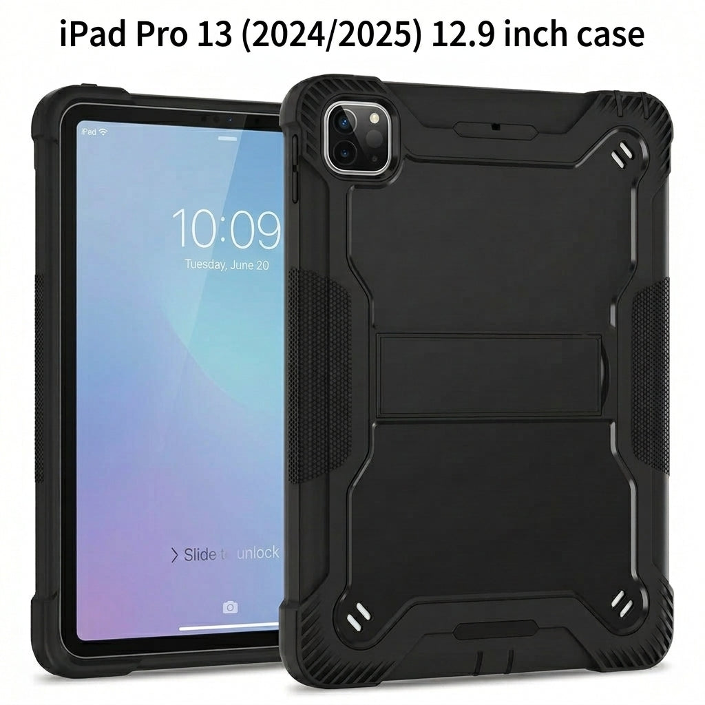 iPad Pro 13 (2024/2025) 12.9 inch Armor Rugged Shockproof Case with Stand