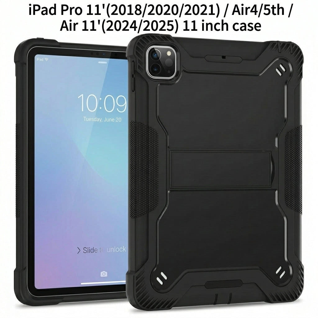 iPad Pro 11'(2018/2020/2021) / Air4/5th / Air 11'(2024/2025) 11 inch Armor Rugged Shockproof Case with Stand