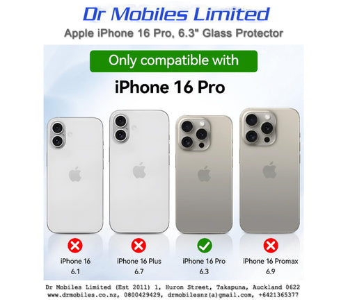 Apple iPhone 16 Pro, 6.3" Screen Protector | drmobiles.co.nz