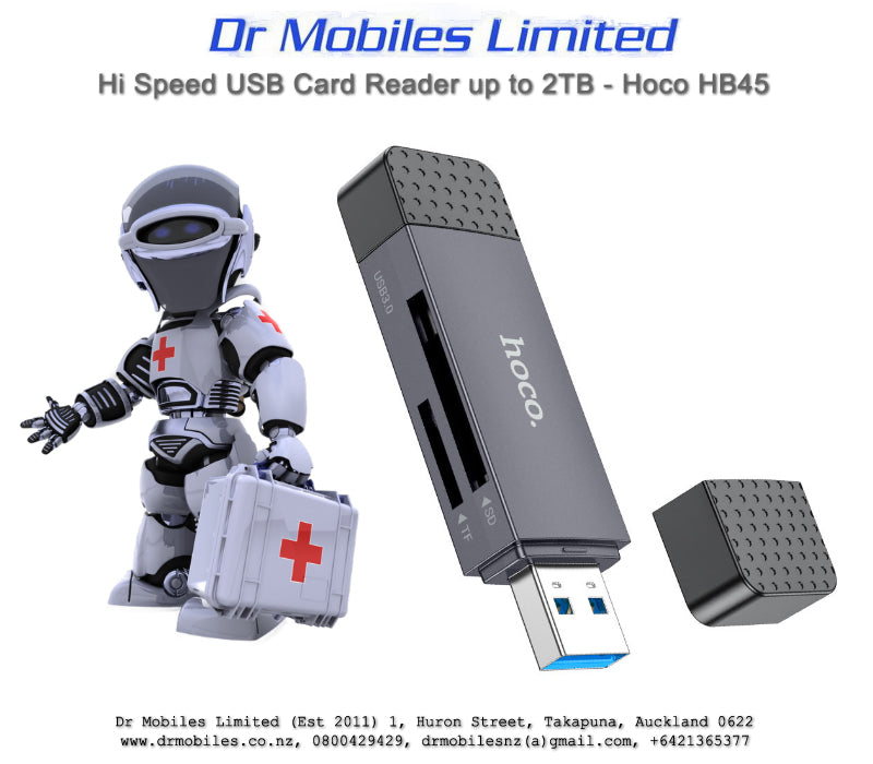 High Speed 2-in-1 Card Reader, USB Type C, HB45