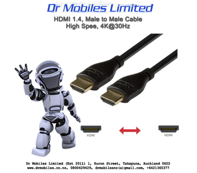 HDMI 1.4, Male to Male Cable, High Speed, 4K@30HZ