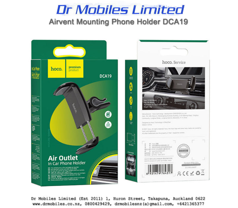 Air-Vent Mount Phone Holder  Hoco DCA19 | drmobiles.co.nz