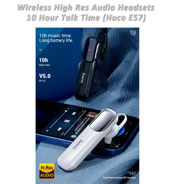 Wireless V 5.0 Headset - Hoco E57, 10 Hours Talk Time Handsfree